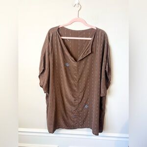 Gucci Brown Blouse with Subtle Stripes